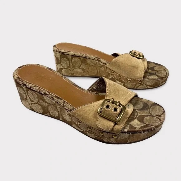 COACH TREVINA NAVY SUEDE 2” WEDGES - Picture 7 of 10